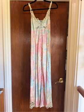 Pastel Tie-Dye Lace Trim Dress - handmade in Malta